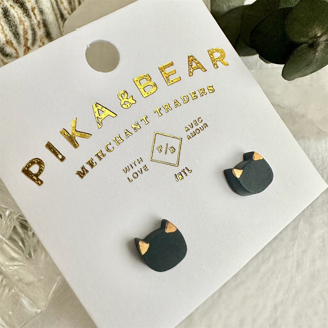 Mew Porcelain Cat Stud Earrings