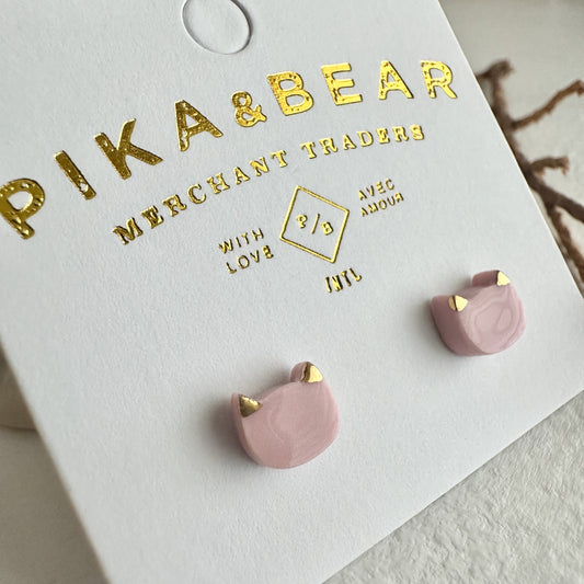 Mew Porcelain Cat Stud Earrings