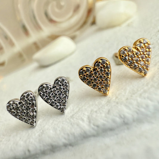 Heart of Glass Stud Earrings