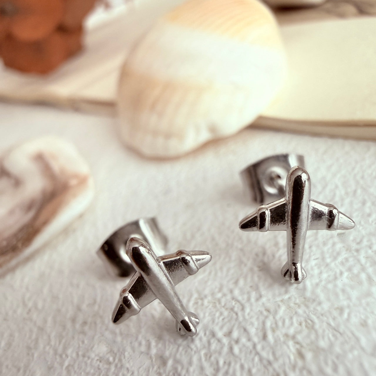 Jet Set Airplane Stud Earrings