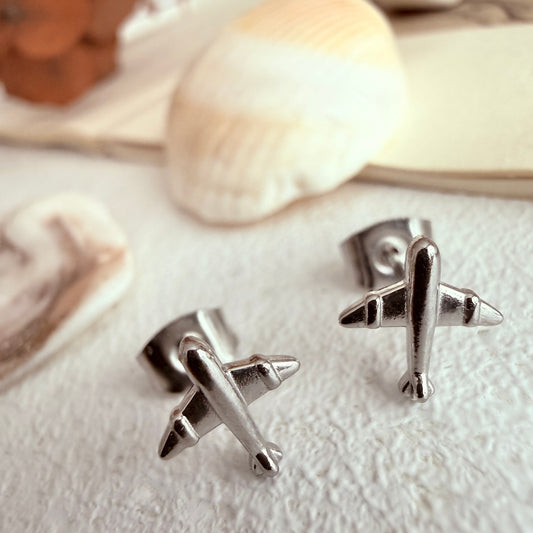 Jet Set Airplane Stud Earrings