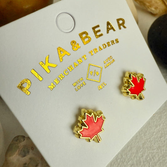 Maple Leaf Stud Earrings