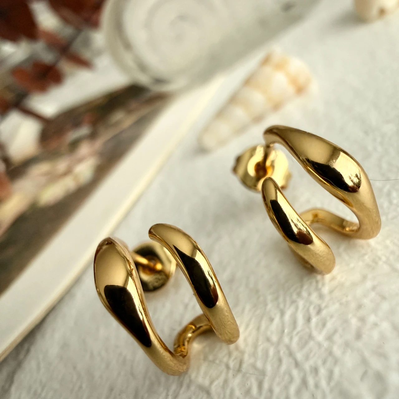 Callisto Double Wave Hoop Earrings