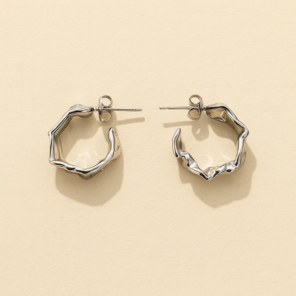 Christo Textured Hoop Earrings