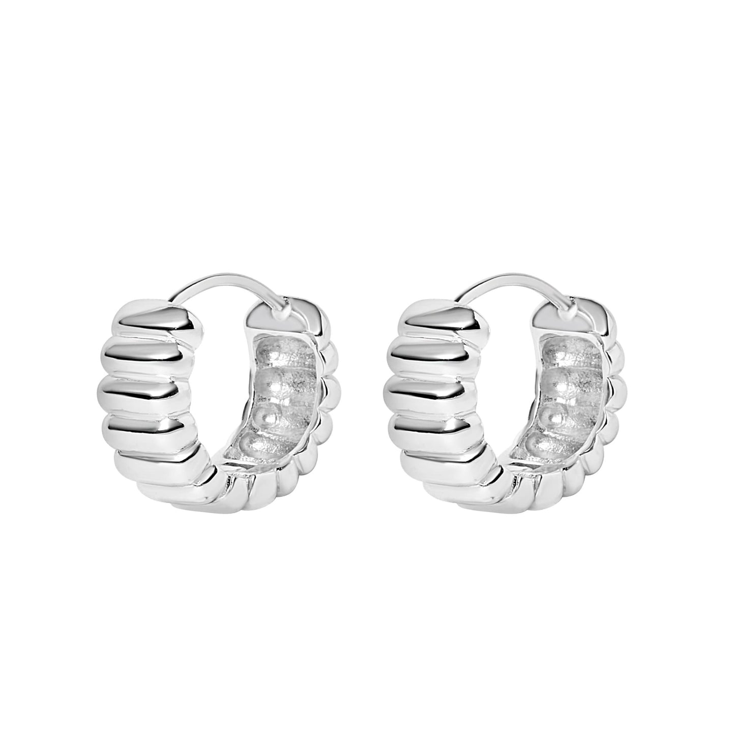 James Corrugated Hoop Earrings