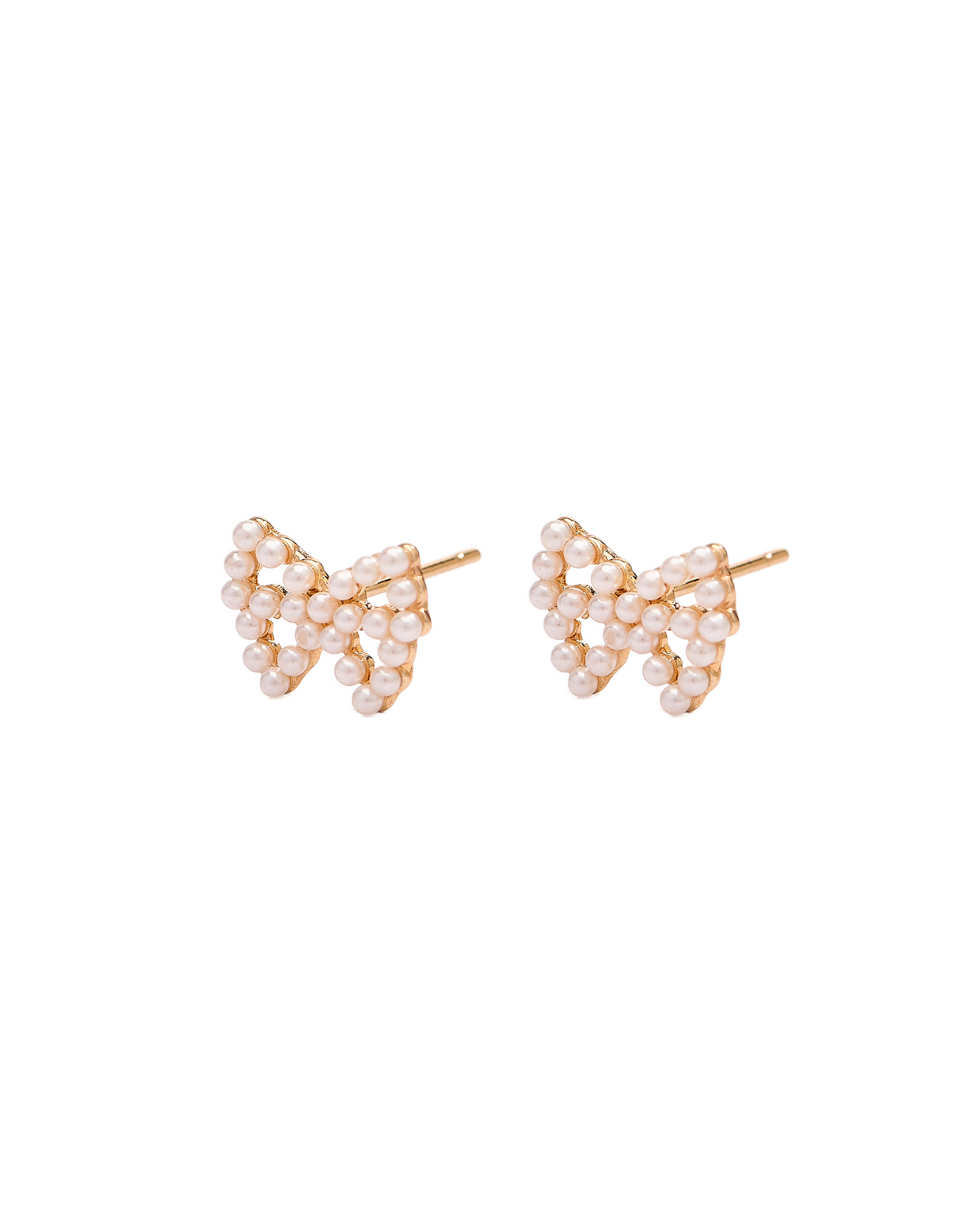 Bow and Pearl Stud Earrings