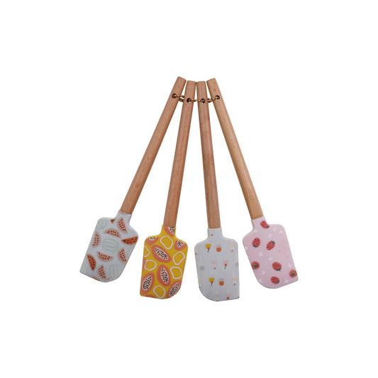 Silicone and Wood Spatula Set