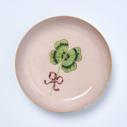 Printed Round Enamel Tray - Clover