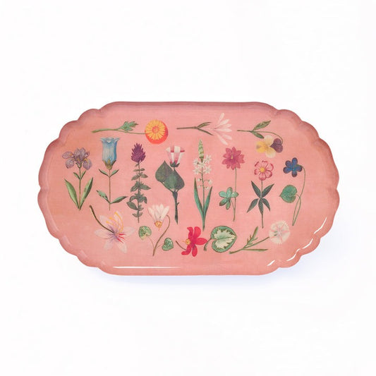 Scallop Edge Enamel Tray - Festival of Flowers