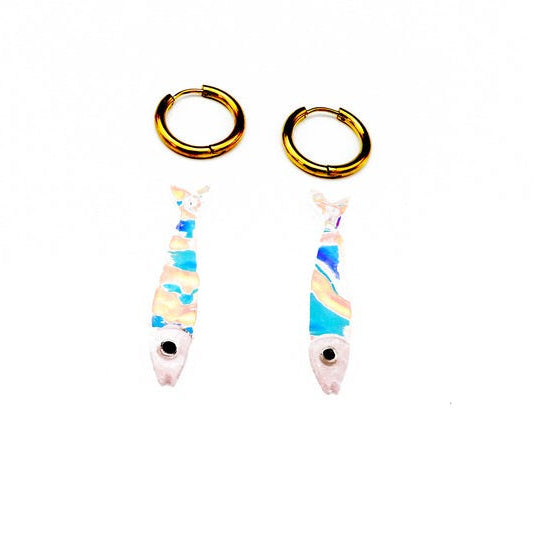 Small Sardine Hoop Earrings