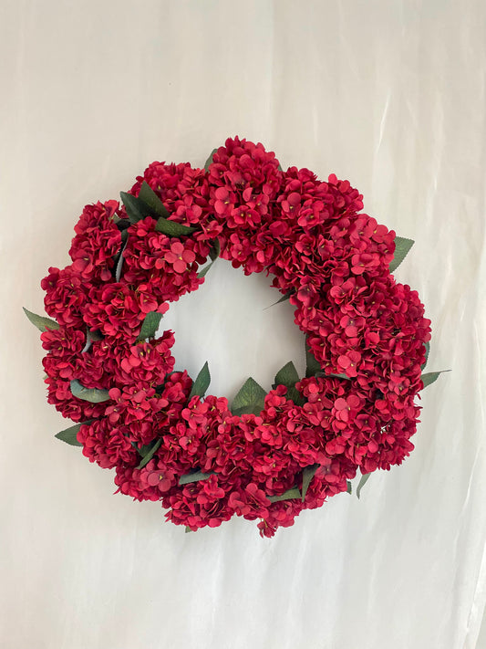 Autumn Merlot Hydrangea Wreath 26"