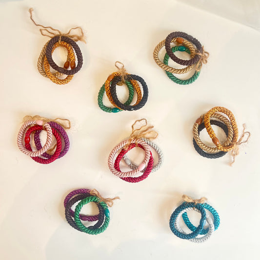 Braided Hair Elastic Set of 3 - Multicolour