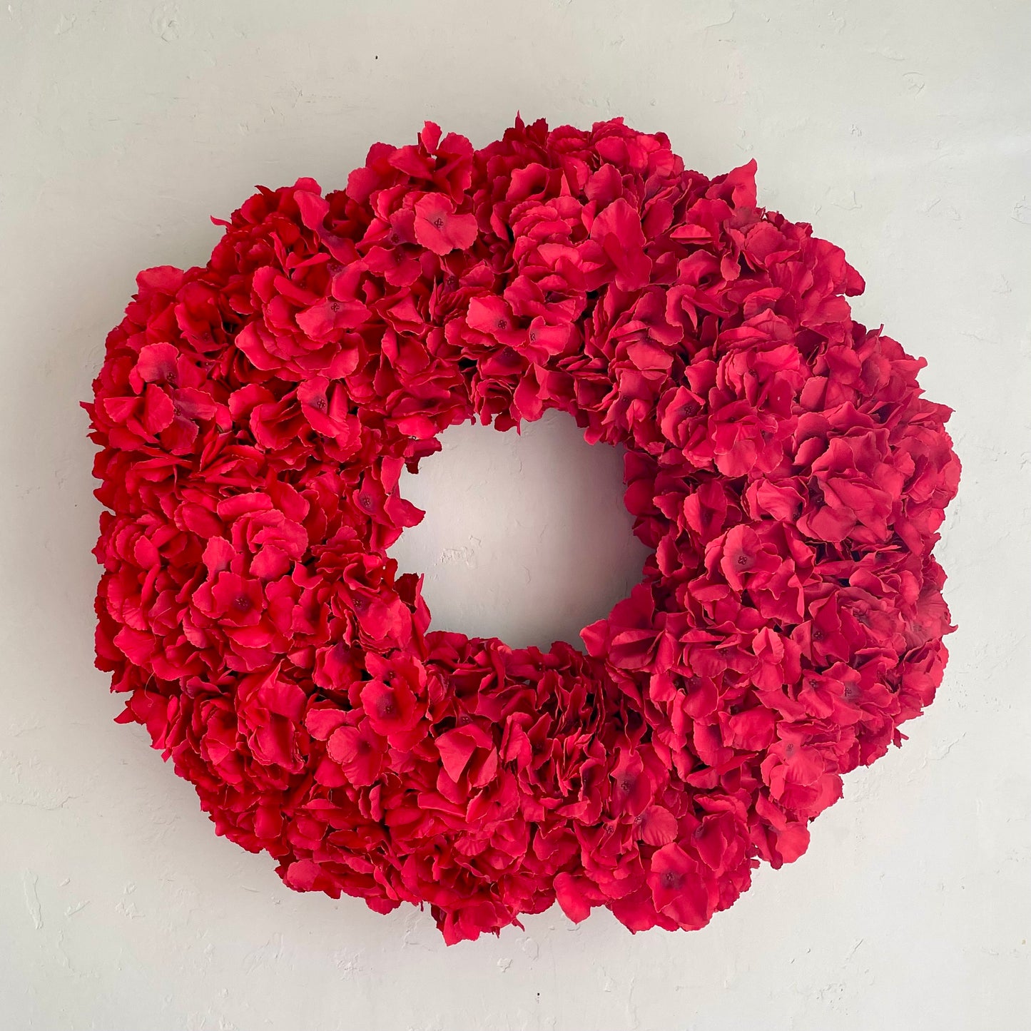 Ruby Red Hydrangea Wreath 26"