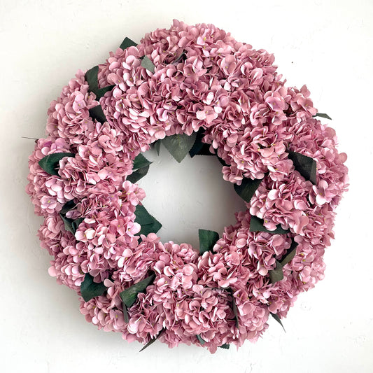 Dusty Pink Hydrangea Wreath 26"