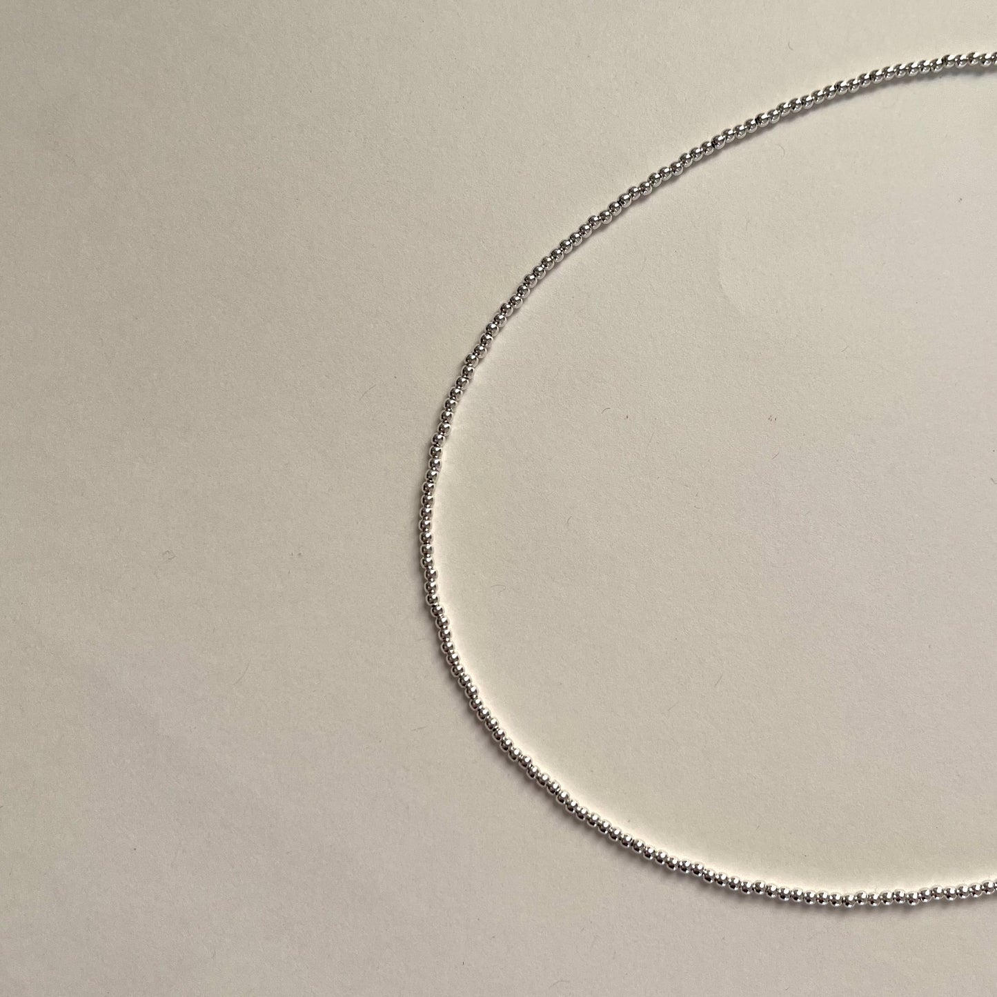 Silver Leave On Necklace - 2mm