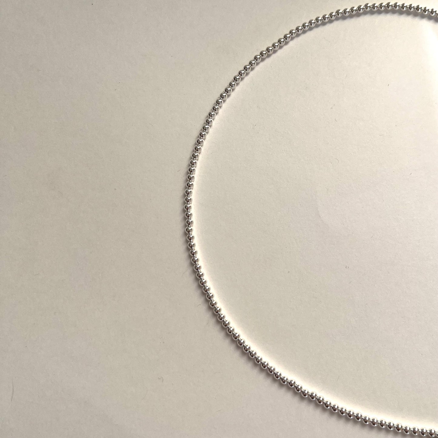 Silver Leave On Necklace - 3mm