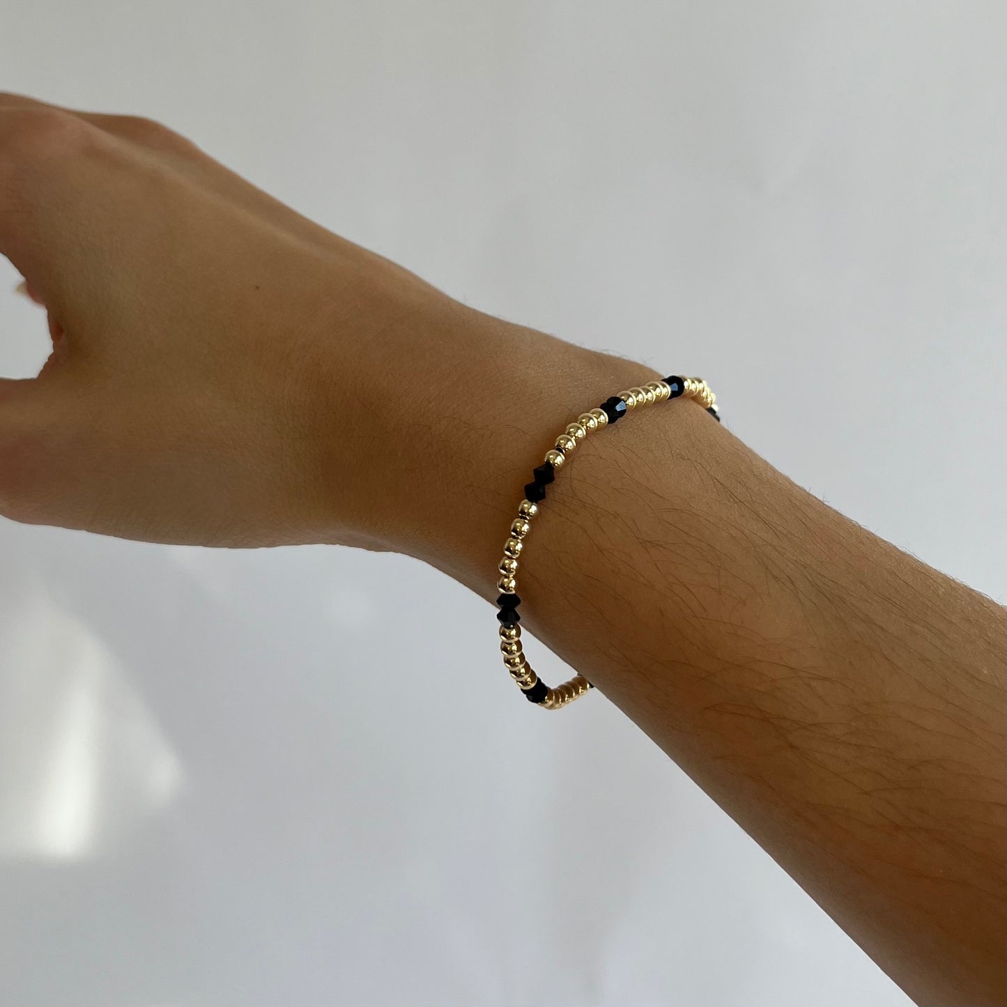 Gold Black Swarovski Repeater Bracelet