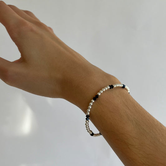 Silver Black Swarovski Repeater Bracelet