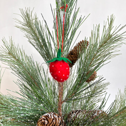 Felt Strawberry Ornament