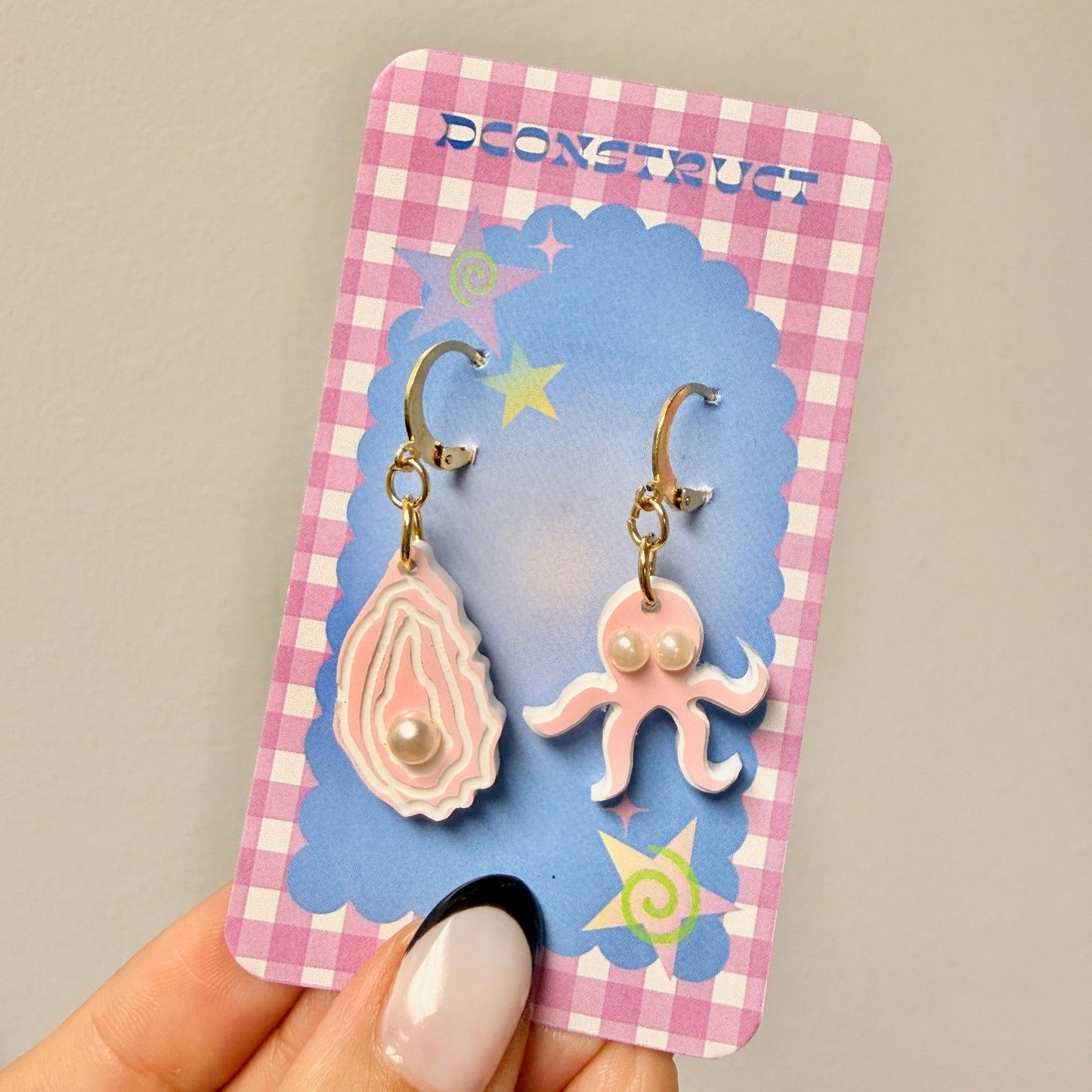 Octopus & Oyster Charm Earrings