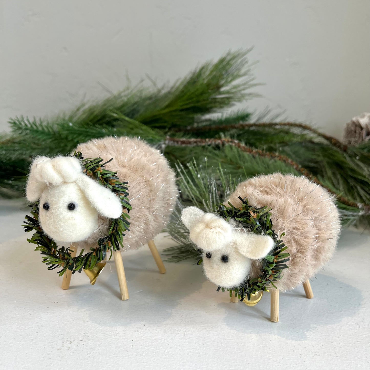 Mom & Baby Sheep Decorations S/2