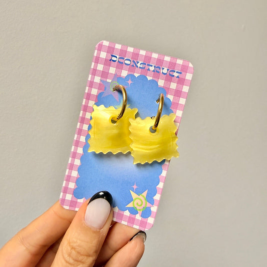 Mini Ravioli Hoop Earrings