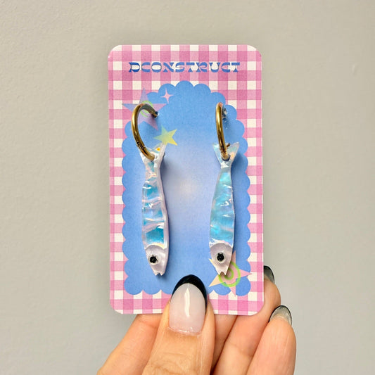 Small Sardine Hoop Earrings