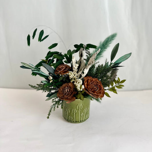 Festive Dried Arrangement - Everlasting Evergreens