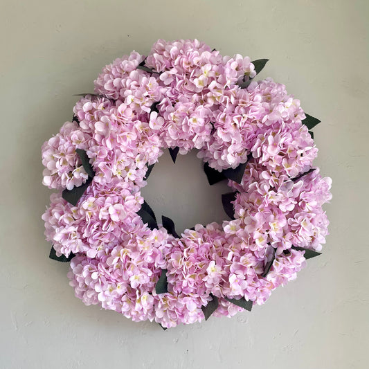 Lilac Pink Hydrangea Wreath 26"