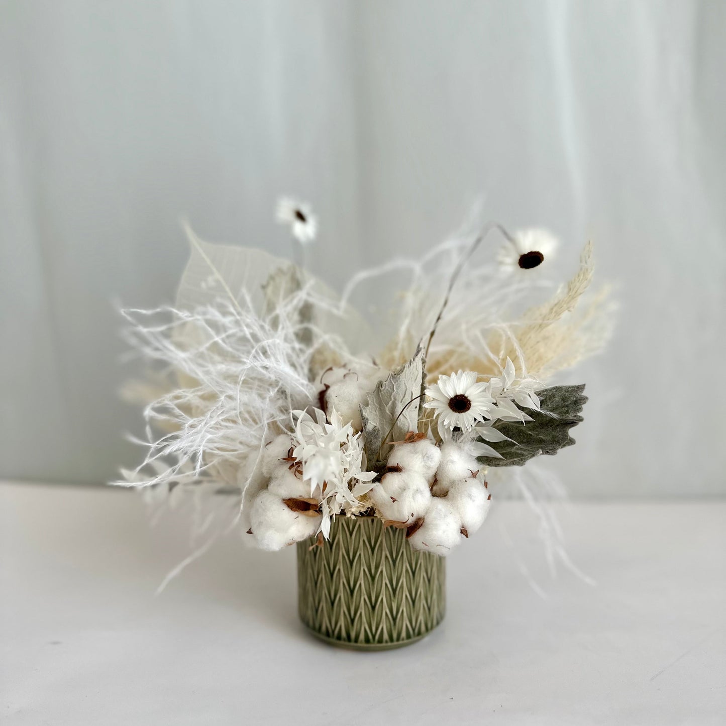 Festive Dried Arrangement - Cotton Snowball
