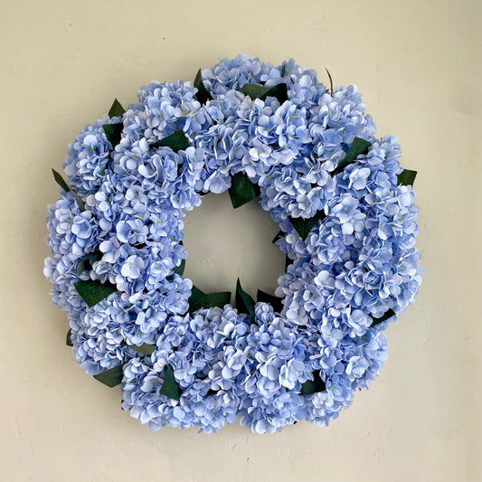 Periwinkle Blue Hydrangea Wreath 26"
