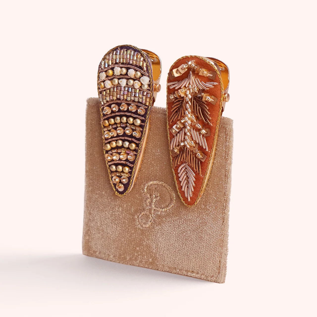 Embroidered Hair Clips