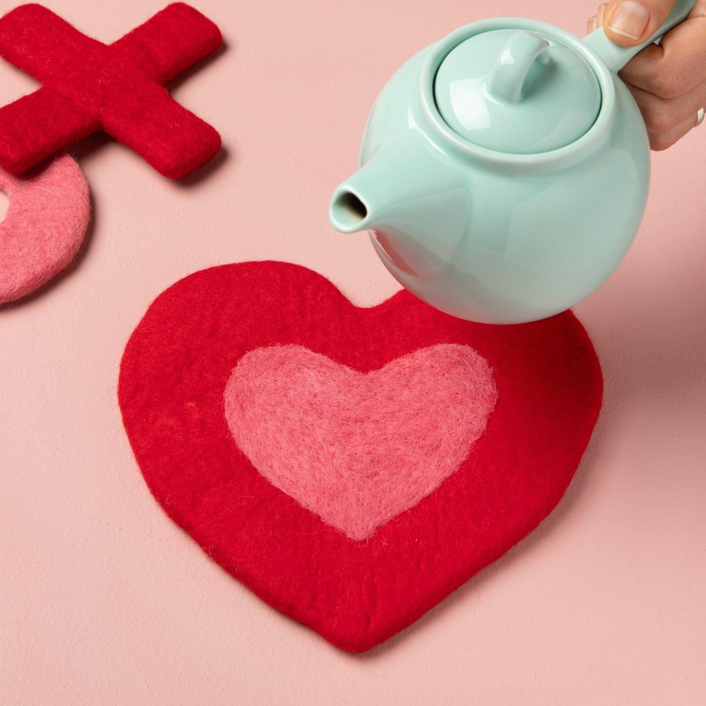 Heart Felted Wool Trivet