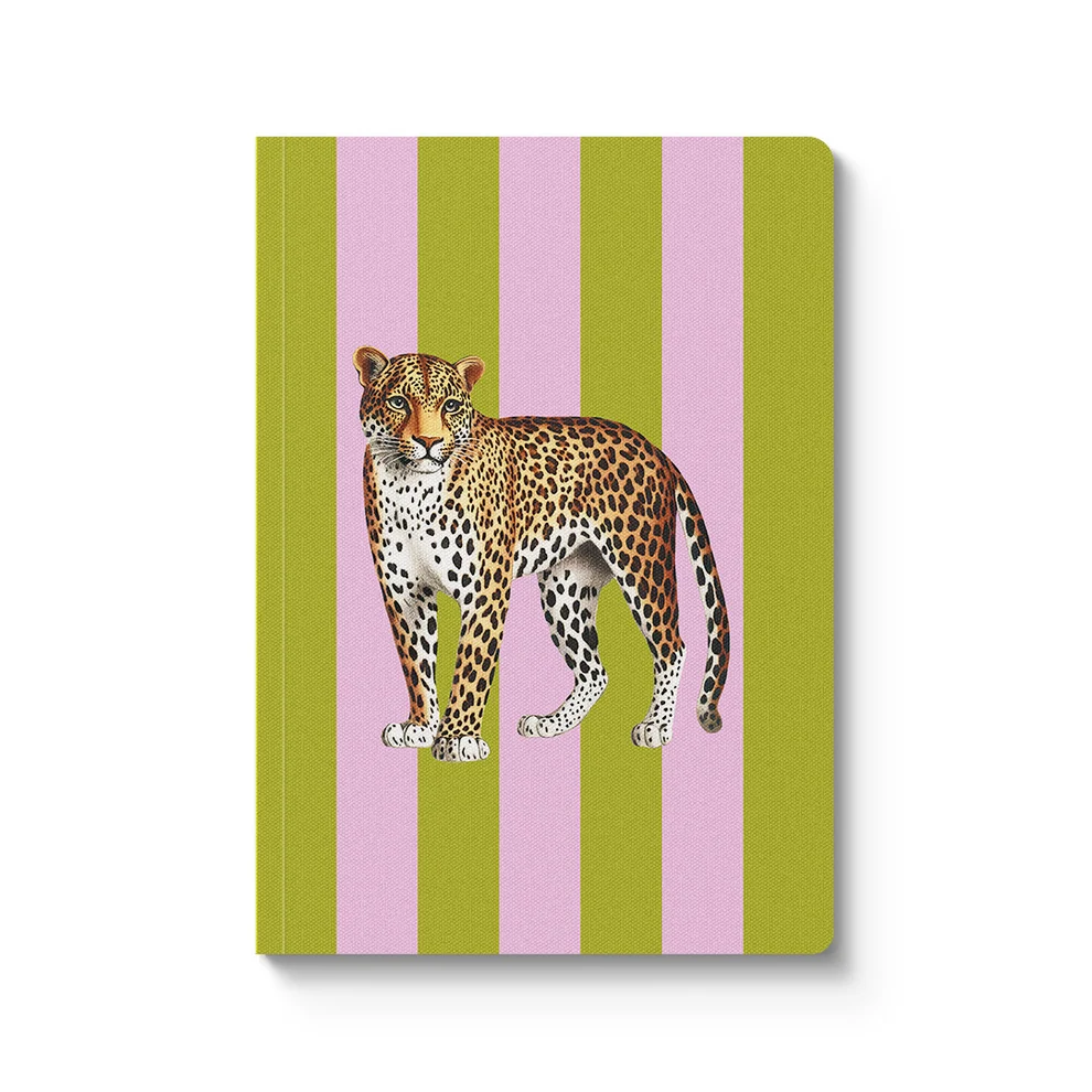 A5 Neon Striped Animal Paperback Notebooks