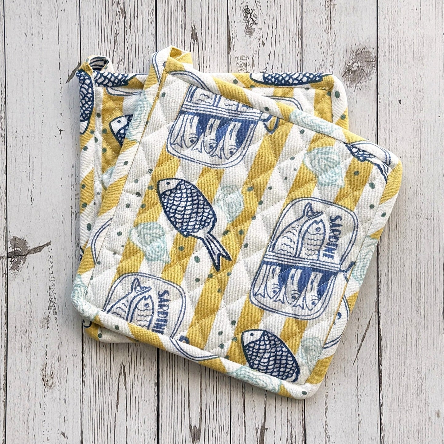 Printed Cotton Pot Holders - Set of 2