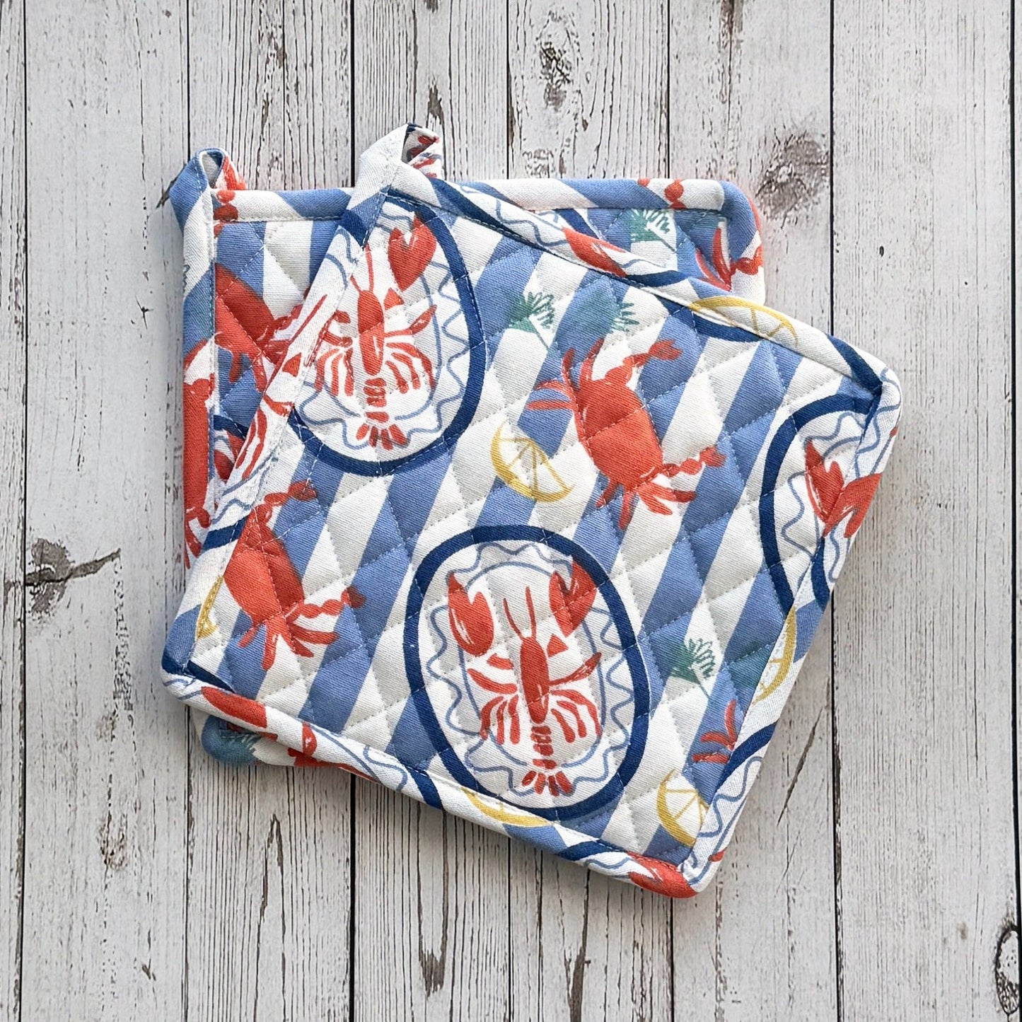 Printed Cotton Pot Holders - Set of 2