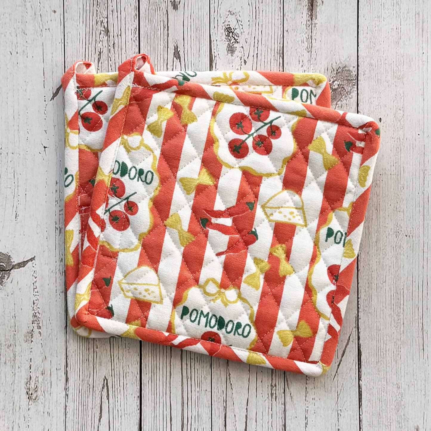 Printed Cotton Pot Holders - Set of 2