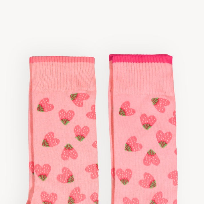 Pima Cotton Socks - Strawberry Heart 2 Pack