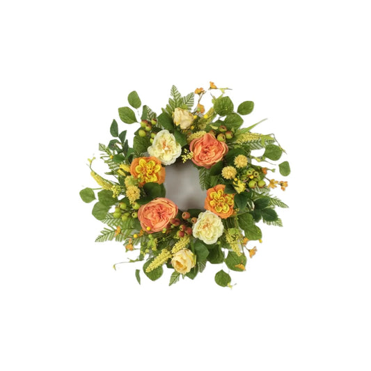 Peach Sunshine Wreath 22"