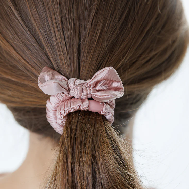 Silky Bow Hair Elastics - Set of 4