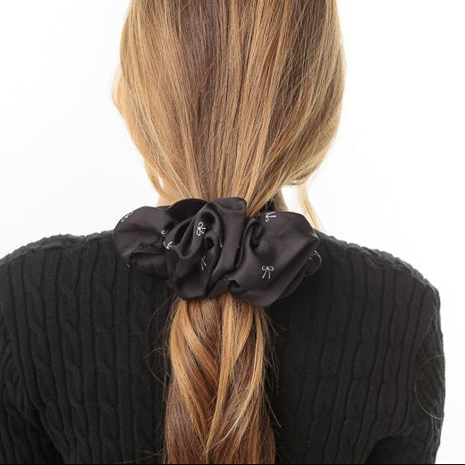 Soft Bow Print Scrunchie