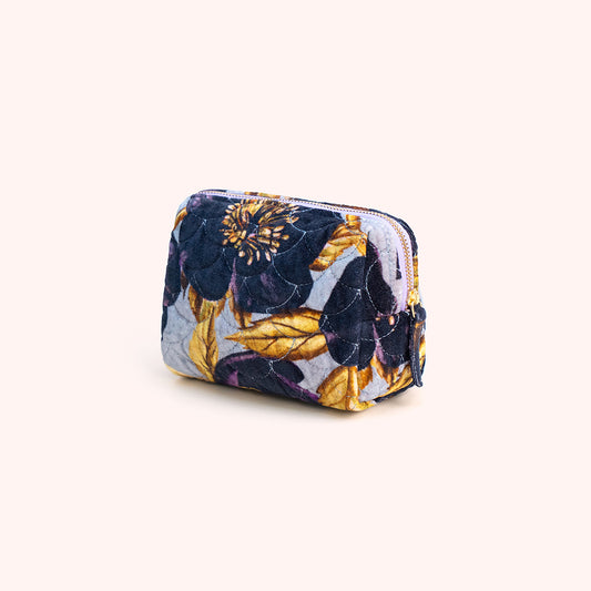 Hellebore Quilted Velvet Vanity Bag