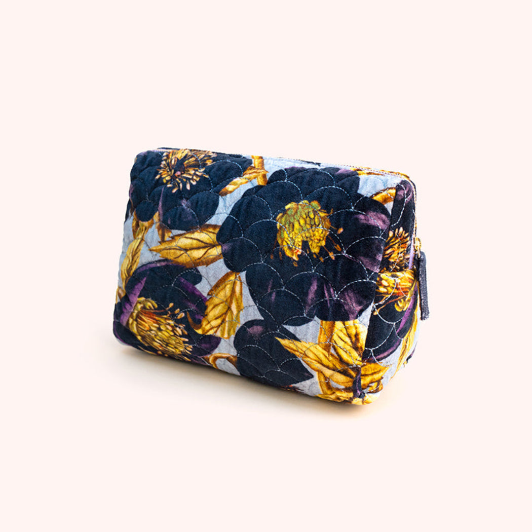 Hellebore Velvet Quilted Washbag