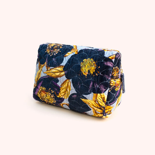 Hellebore Velvet Quilted Washbag