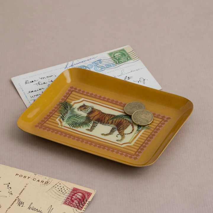 Printed Rectangular Enamel Tray - Tiger