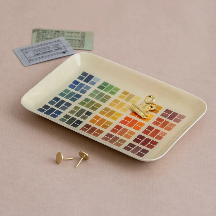 Printed Rectangular Enamel Tray - Watercolour Swatches