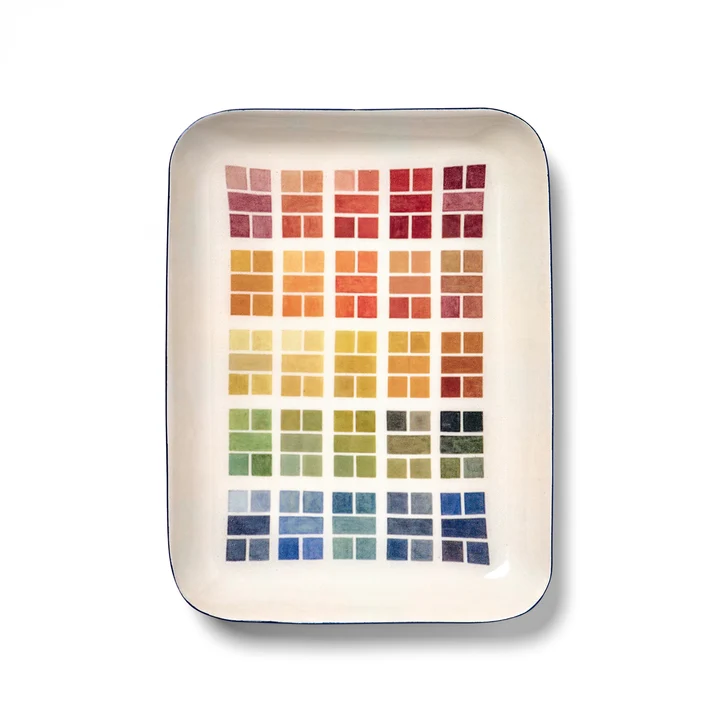 Printed Rectangular Enamel Tray - Watercolour Swatches