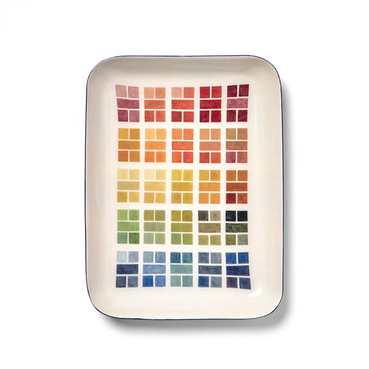 Printed Rectangular Enamel Tray - Watercolour Swatches