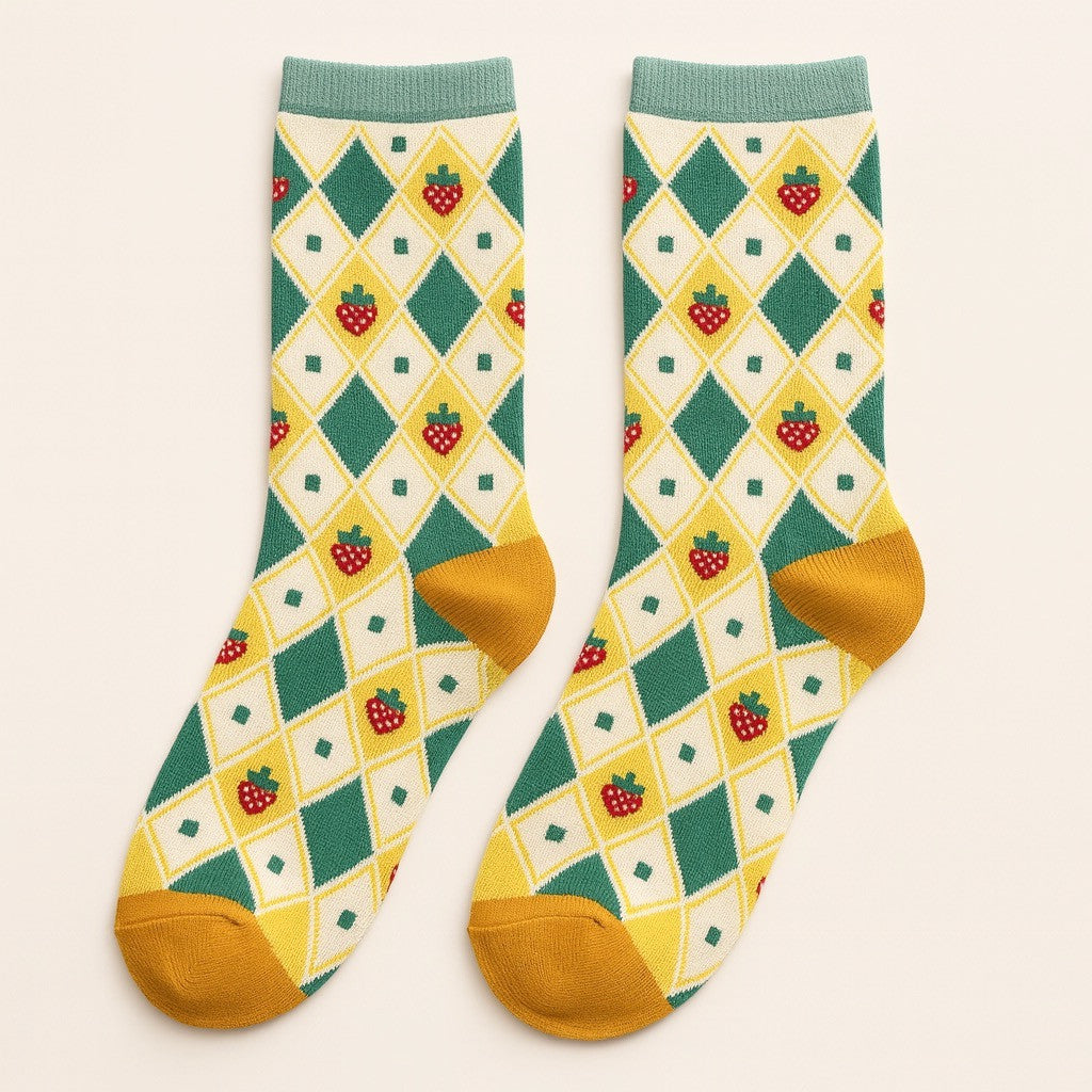Strawberry and Argyle Socks