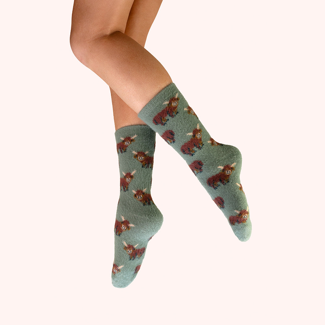 Powder Fuzzy Socks